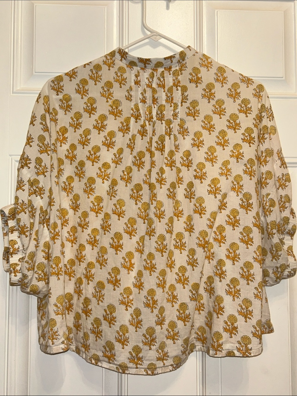 Emerson Fry Little Marigolds Mandarin Collar Organic Top - Picture 10 of 14